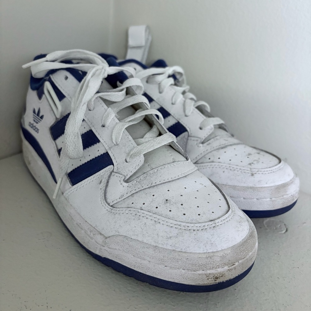 Adidas White and Navy Sneakers